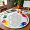 White Round Watercolor Paint Palette Tray Water Color Palletes Washable Paint Ceramic Paint Palette Porcelain Watercolor Palette for Watercolor Gouache Acrylic Oil Painting (7-Hole)